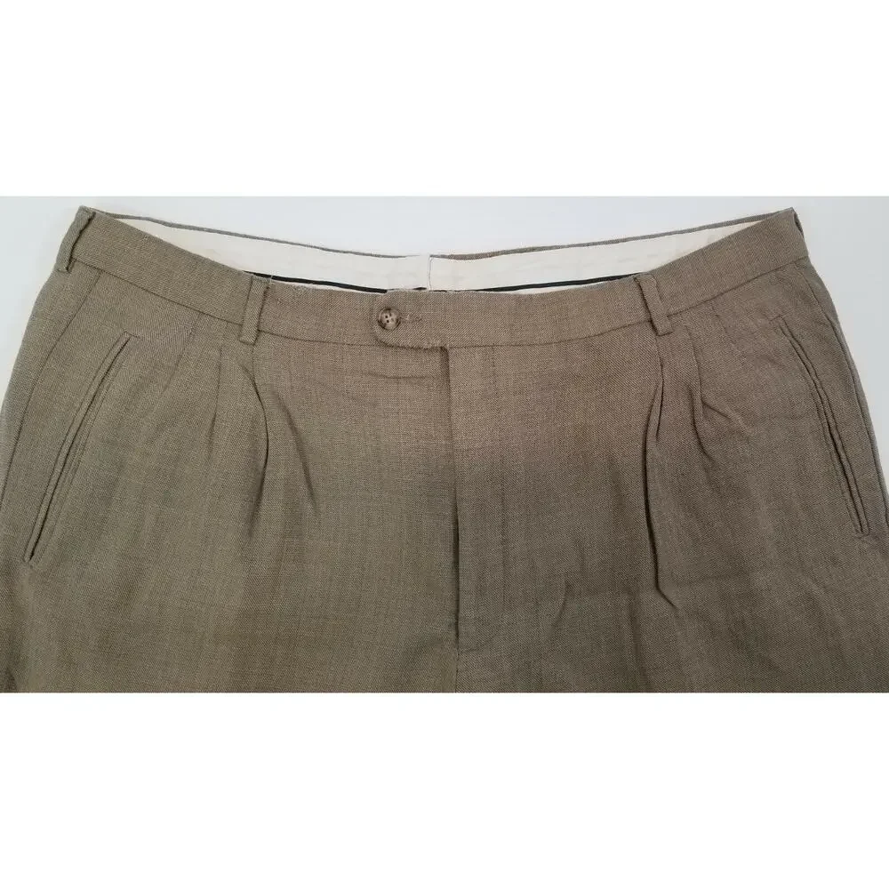 II) Today's Man Fierte Italy Costume Stage Prop Vintage Look Taupe Dress Pants